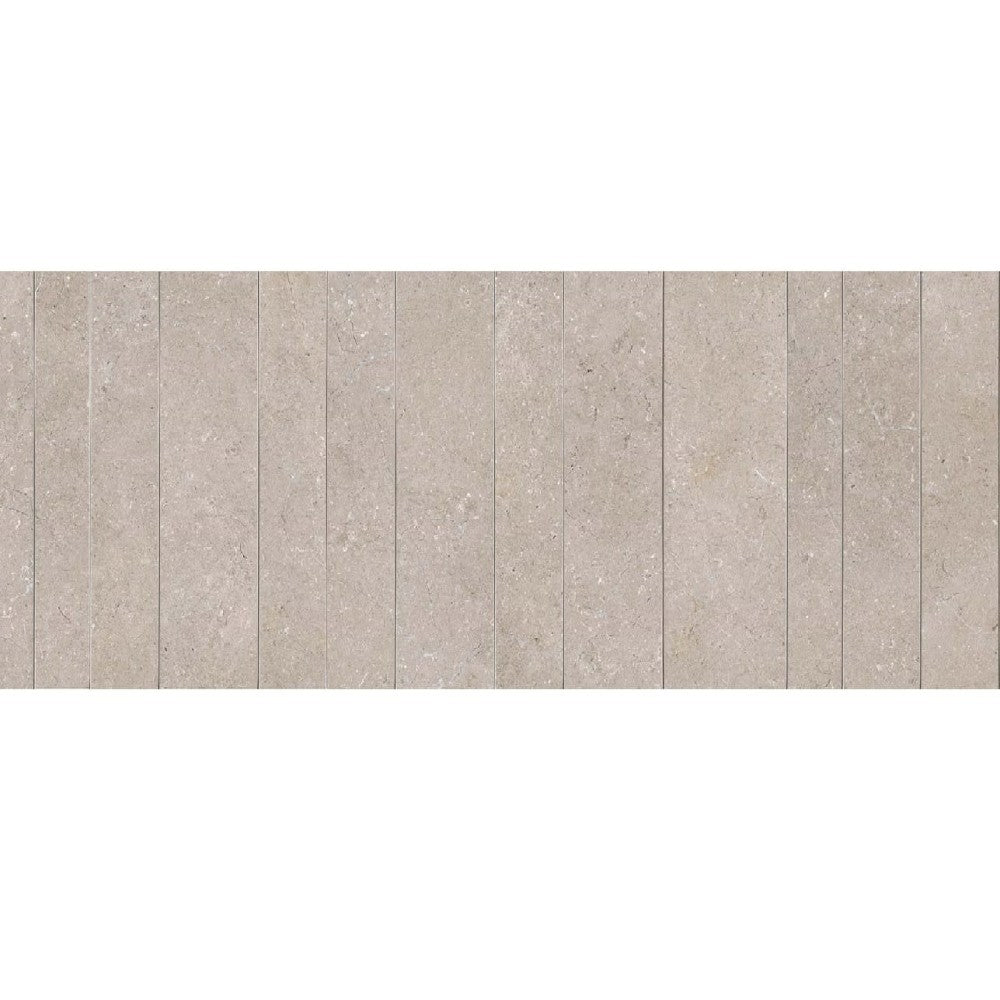 Mozaic 60x180 cm, Marazzi Magnifica Limestone Taupe Strip Metal Insert
