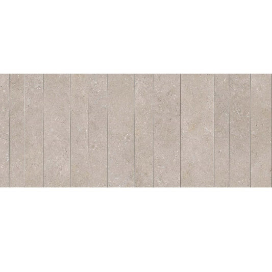 Mozaic 60x180 cm, Marazzi Magnifica Limestone Taupe Strip Metal Insert