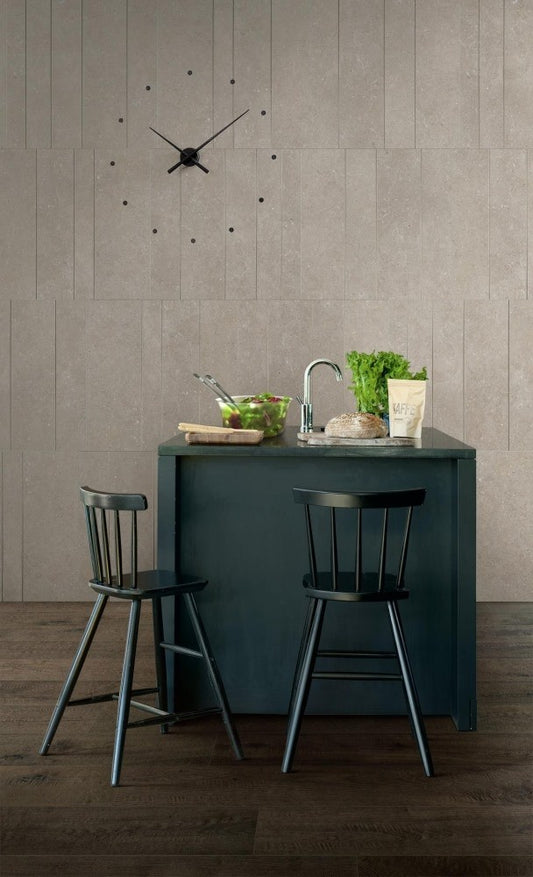 Mozaic 60x180 cm, Marazzi Magnifica Limestone Taupe Strip Metal Insert