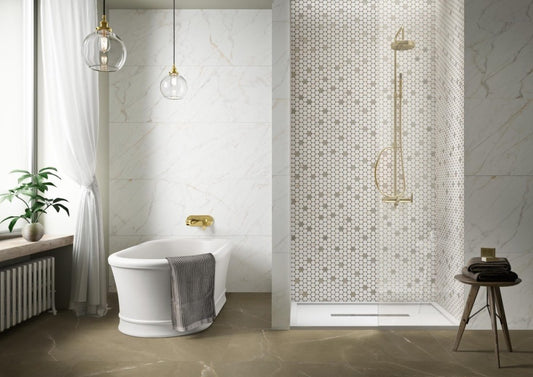 Mozaic 31x31 cm, Marazzi Magnifica Calacatta Gold Circle