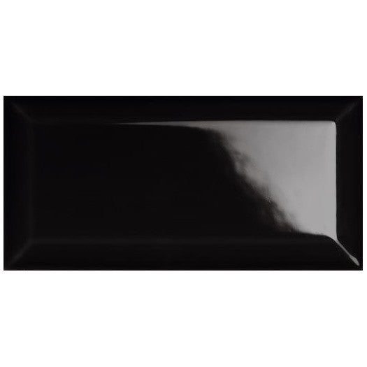 Faianta baie / bucatarie neagra lucioasa 7.5x15 cm, Marazzi Hello Diamantato Lux Black