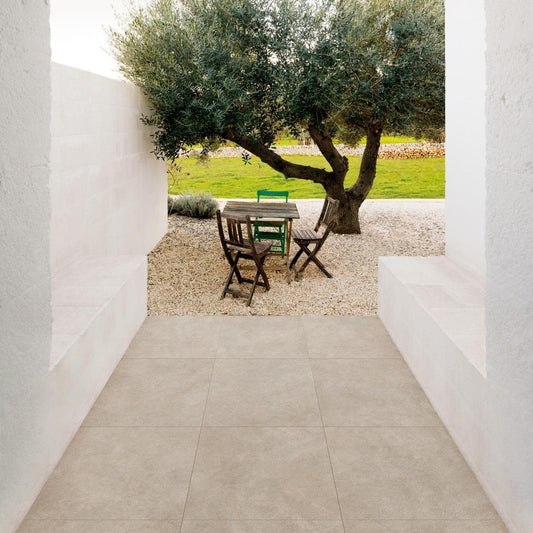 Gresie exterior / interior portelanata rectificata bej 75x150 cm, Marazzi Terratech Canella
