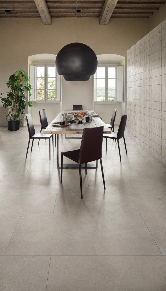 Gresie exterior / interior portelanata rectificata gri 75x150 cm, Marazzi Terratech Polvere
