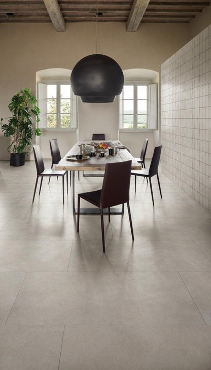 Gresie exterior / interior portelanata rectificata gri 75x150 cm, Marazzi Terratech Polvere