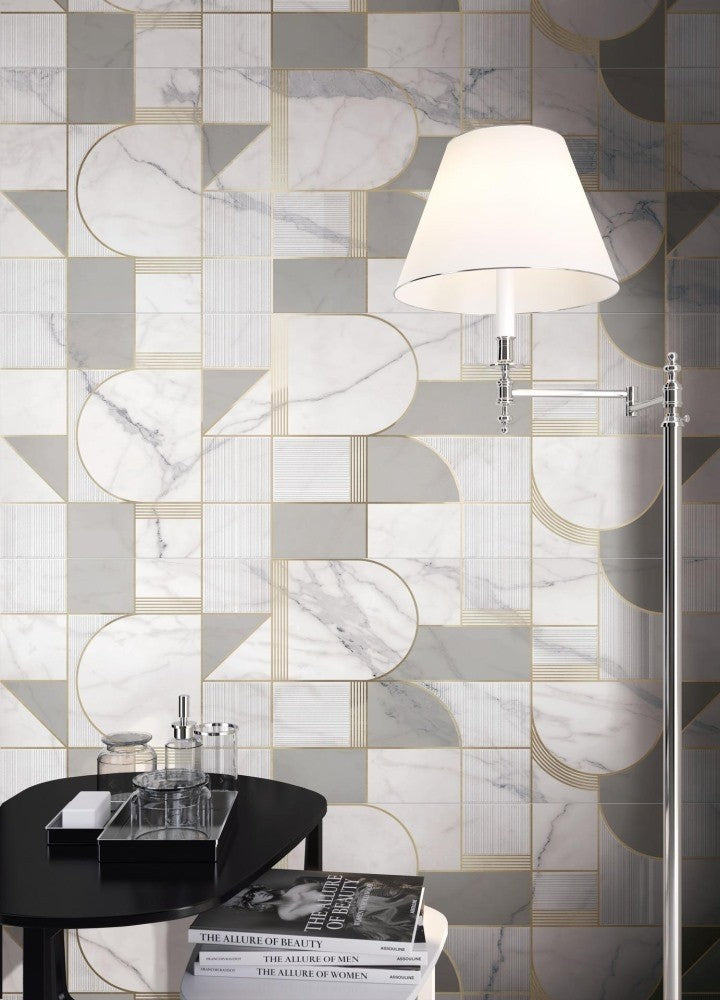 Decor interior alb 40x120 cm, Marazzi Allmarble Wall Statuario Satin Club