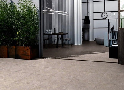 Gresie exterior portelanata rectificata bej 60x60 cm, Marazzi Work Beige Strutturato