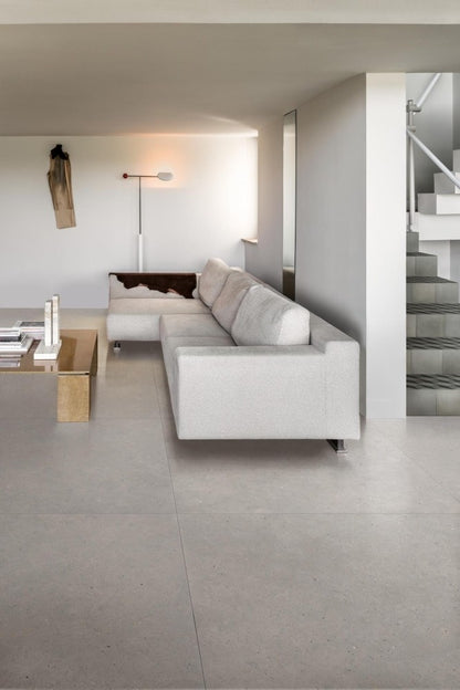 Gresie interior portelanata rectificata gri 120x120 cm, Marazzi Mystone Moon White