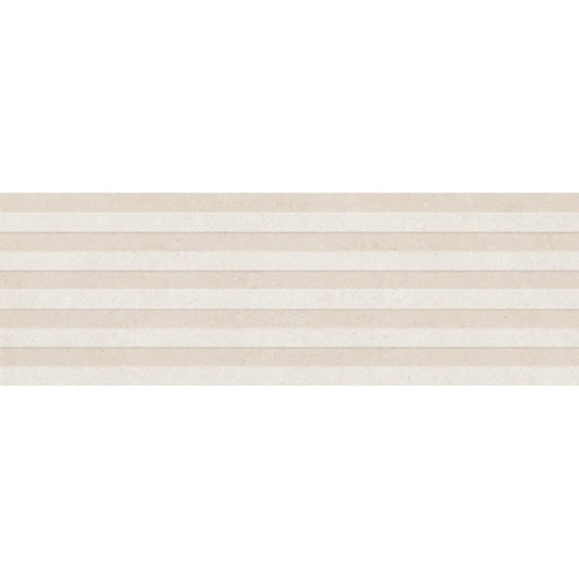 Faianta baie / bucatarie rectificata bej/crem 30x90 cm, Marazzi Puro Caracter Wall Arena Struttura Waltone 3D