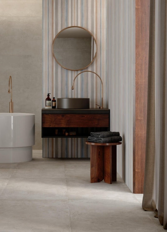 Faianta baie / bucatarie rectificata gri 30x90 cm, Marazzi Puro Plaza Wall Grey