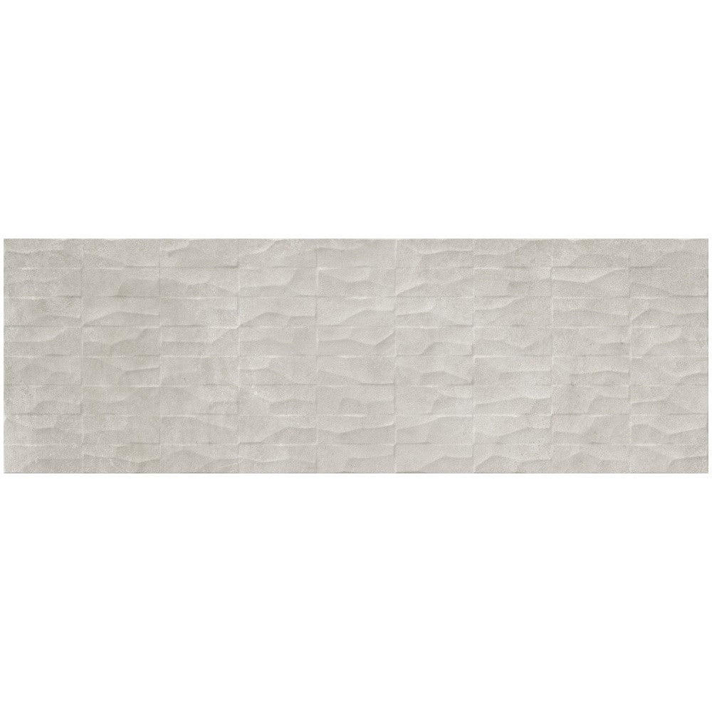 Faianta baie / bucatarie rectificata gri 30x90 cm, Marazzi Puro Plaza Wall Grey Struttura Range 3D