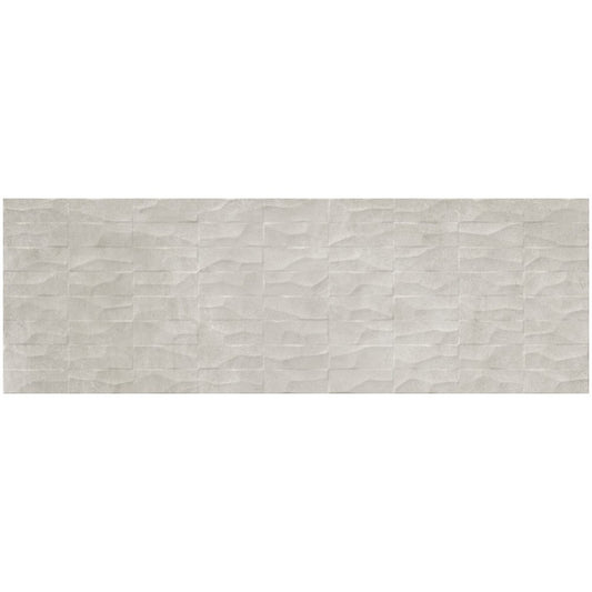 Faianta baie / bucatarie rectificata gri 30x90 cm, Marazzi Puro Plaza Wall Grey Struttura Range 3D