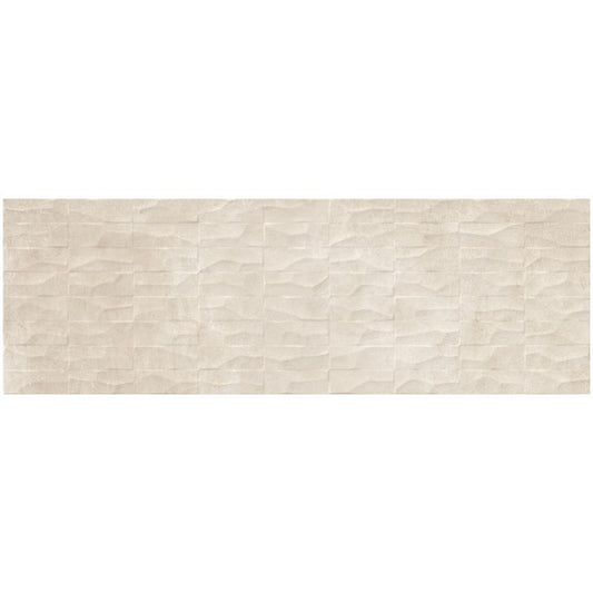 Faianta baie / bucatarie rectificata bej 30x90 cm, Marazzi Puro Plaza Wall Beige Struttura Range 3D