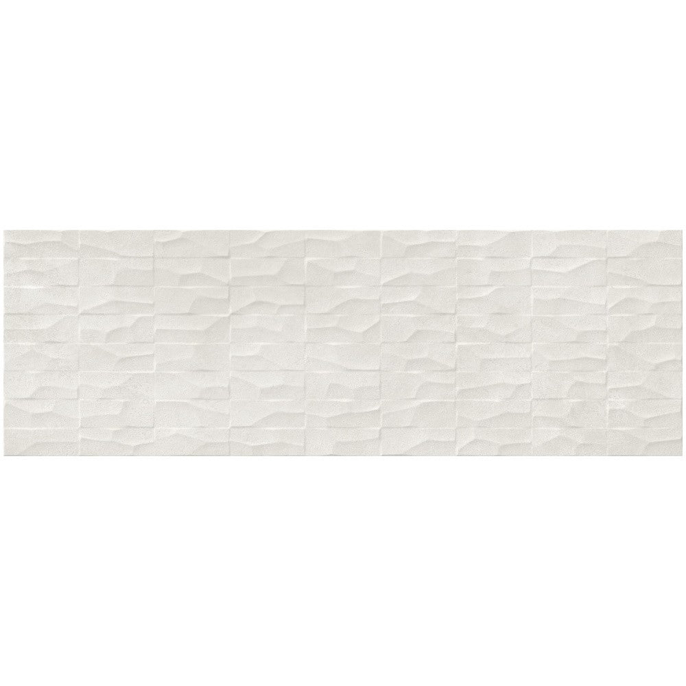 Faianta baie / bucatarie rectificata alba 30x90 cm, Marazzi Puro Plaza Wall White Struttura Range 3D