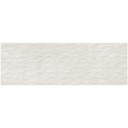 Faianta baie / bucatarie rectificata alba 30x90 cm, Marazzi Puro Plaza Wall White Struttura Range 3D
