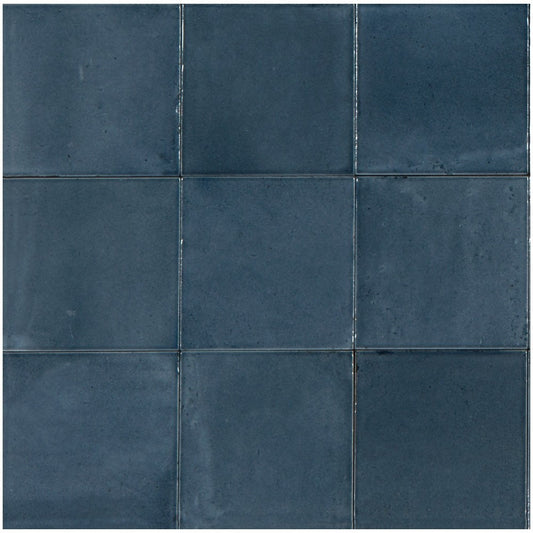 Gresie interior portelanata albastra 15x15 cm, Marazzi Rice Blu Lux