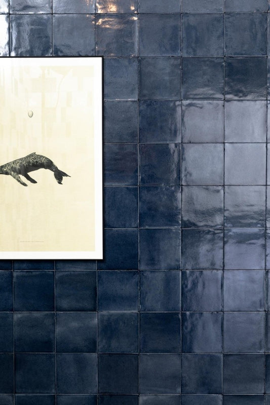 Gresie interior portelanata albastra 15x15 cm, Marazzi Rice Blu Lux