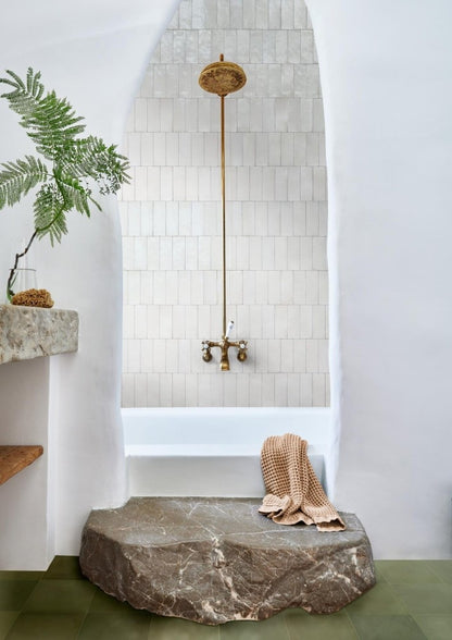 Gresie interior portelanata bej 7.5x20 cm, Marazzi Rice Natural Lux