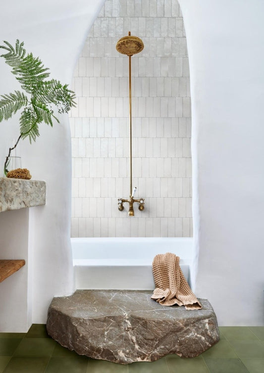 Gresie interior portelanata bej 7.5x20 cm, Marazzi Rice Natural Lux
