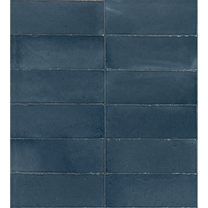 Gresie interior portelanata albastra 7.5x20 cm, Marazzi Rice Blu Lux