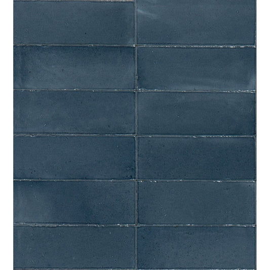 Gresie interior portelanata albastra 7.5x20 cm, Marazzi Rice Blu Lux