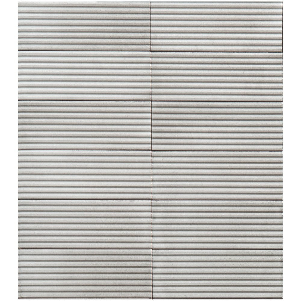 Decor interior gri 7.5x20 cm, Marazzi Rice Grigio Strutturato Pleat 3D Lux