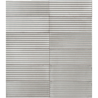 Decor interior gri 7.5x20 cm, Marazzi Rice Grigio Strutturato Pleat 3D Lux