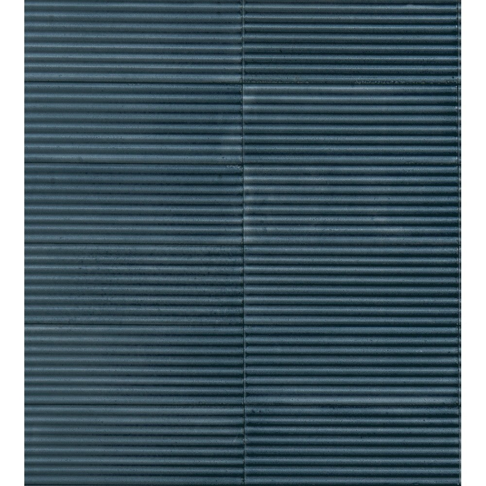 Decor interior albastru 7.5x20 cm, Marazzi Rice Blu Strutturato Pleat 3D Lux