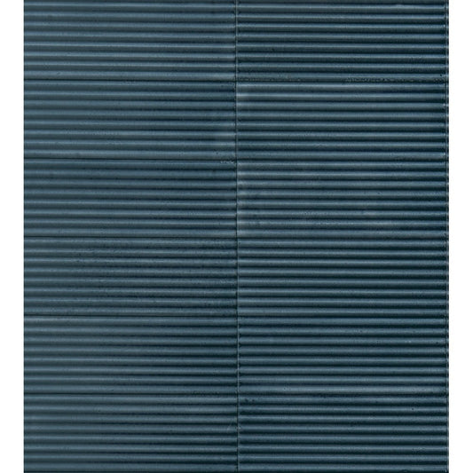 Decor interior albastru 7.5x20 cm, Marazzi Rice Blu Strutturato Pleat 3D Lux