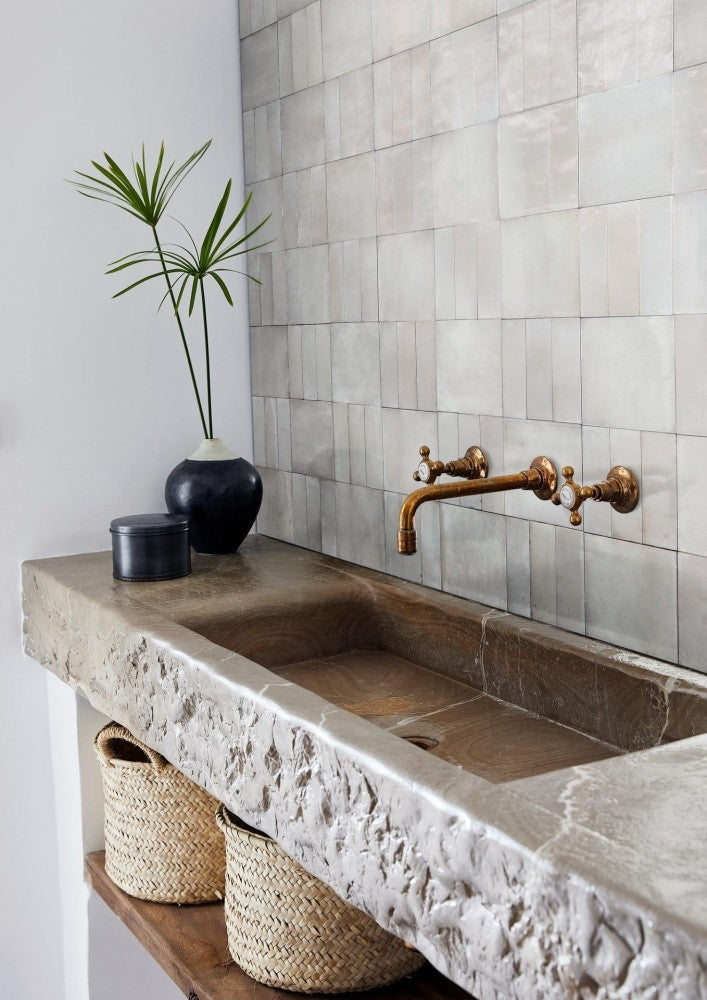 Gresie interior portelanata bej 5x15 cm, Marazzi Rice Natural Lux