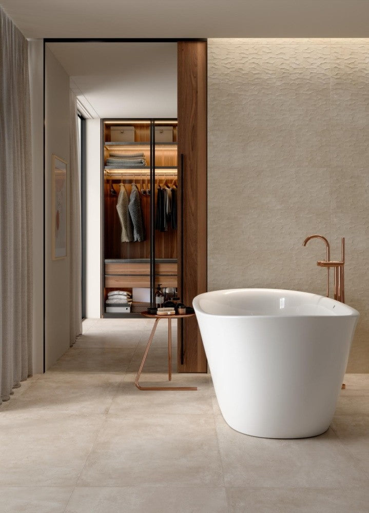 Gresie interior portelanata rectificata bej 60x120 cm, Marazzi Puro Plaza Beige