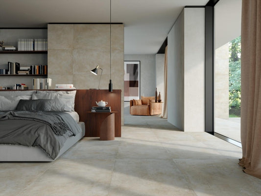 Gresie interior portelanata rectificata bej/gri 60x120 cm, Marazzi Puro Plaza Multicolor