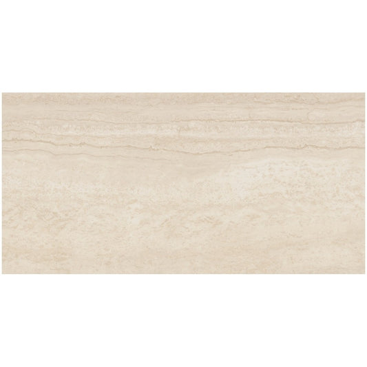 Gresie interior portelanata rectificata crem 30x60 cm, Marazzi Mystone Travertino Navona Lux