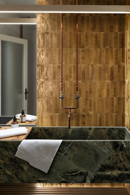 Gresie interior portelanata bej 6x24 cm, Marazzi Lume Beige Lux
