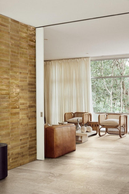 Gresie interior portelanata bej 6x24 cm, Marazzi Lume Beige Lux