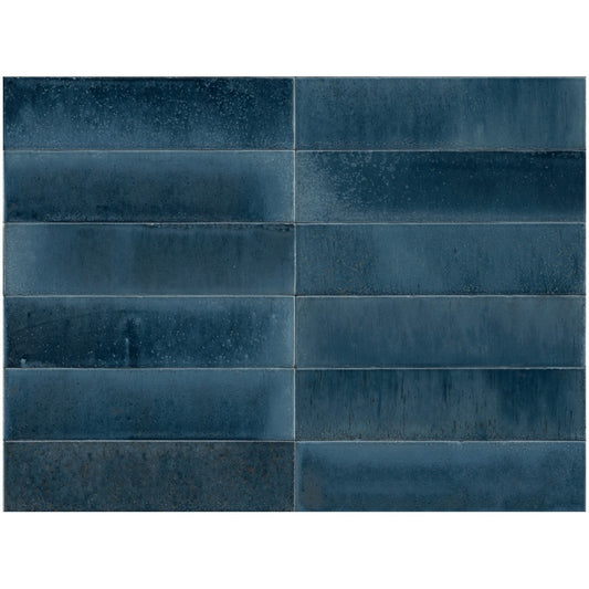 Gresie interior portelanata albastra 6x24 cm, Marazzi Lume China Lux