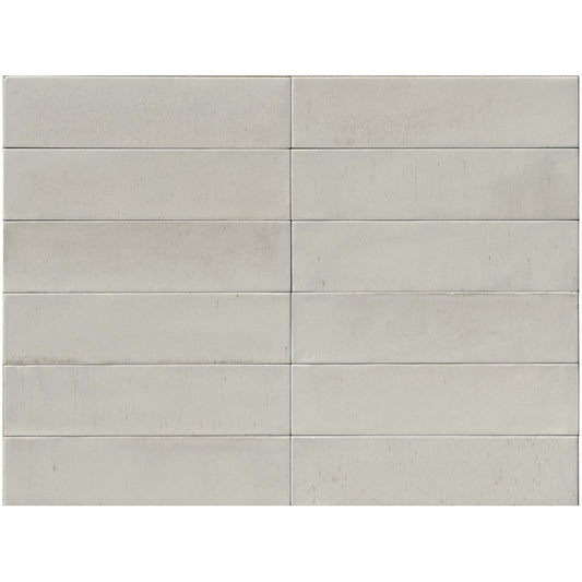 Gresie interior portelanata alba 6x24 cm, Marazzi Lume Off White Lux