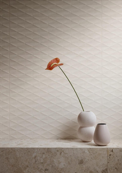 Faianta baie / bucatarie gri 25x76 cm, Marazzi Chill Grey Struttura 3D Diamond