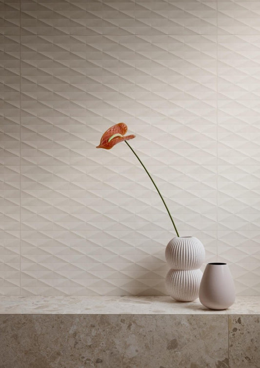 Faianta baie / bucatarie gri 25x76 cm, Marazzi Chill Grey Struttura 3D Diamond