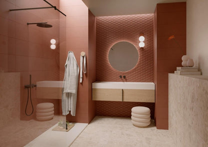 Faianta baie / bucatarie roz 25x76 cm, Marazzi Chill Pink Struttura 3D Diamond