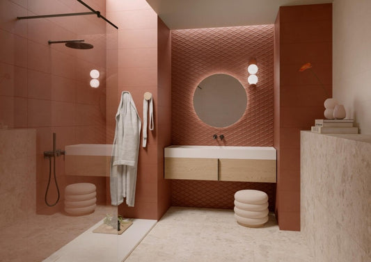 Faianta baie / bucatarie roz 25x76 cm, Marazzi Chill Pink Struttura 3D Diamond