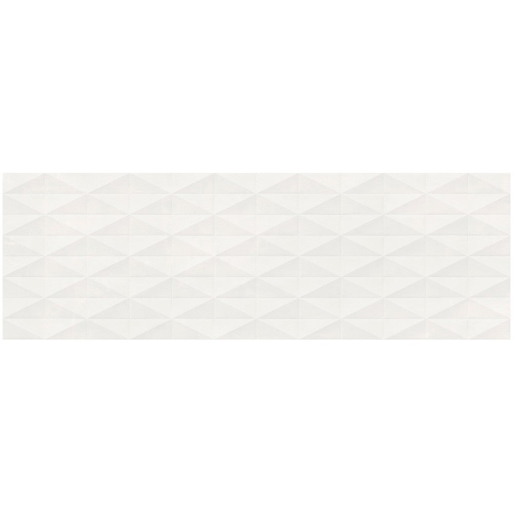Faianta baie / bucatarie alba 25x76 cm, Marazzi Chill White Struttura 3D Diamond