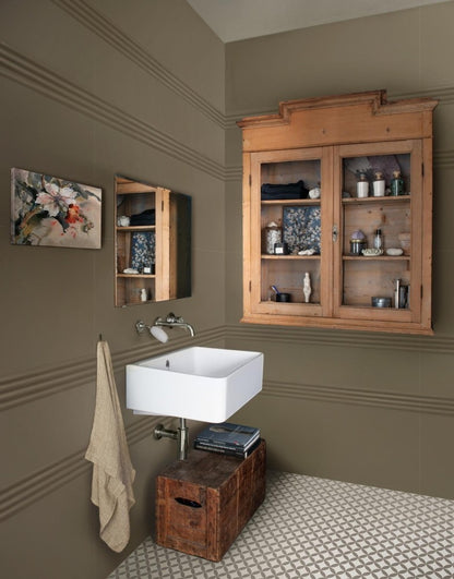 Faianta baie / bucatarie rectificata maro 40x120 cm, Marazzi Momenti Tabacco Struttura Duo 3D