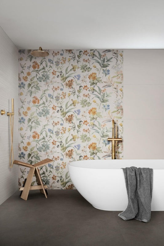 Faianta baie / bucatarie rectificata alba 60x180 cm, Marazzi White Deco Struttura Mikado 3D