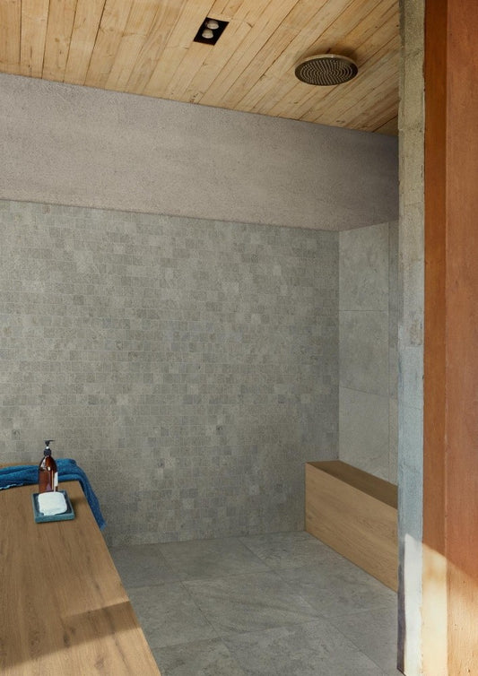 Gresie exterior portelanata rectificata gri 60x60 cm, Marazzi Uniche Avignone Strutturato