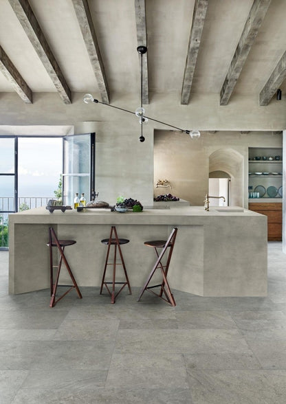 Gresie interior portelanata rectificata gri 30x60 cm, Marazzi Uniche Avignone