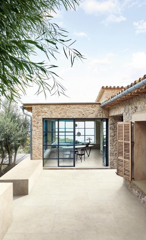 Gresie exterior portelanata rectificata alba 30x60 cm, Marazzi Uniche Ostuni Strutturato