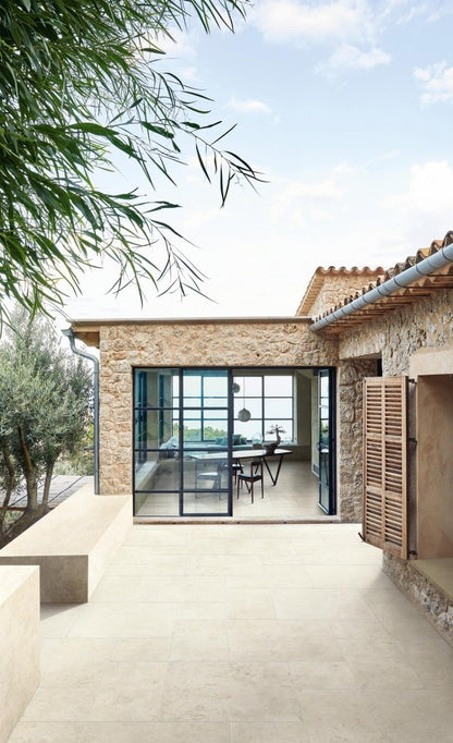 Gresie exterior portelanata rectificata alba 30x60 cm, Marazzi Uniche Ostuni Strutturato