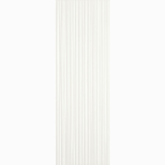 Faianta baie / bucatarie alba 25x76 cm, Marazzi Absolute White Struttura Fiber 3D Satinato