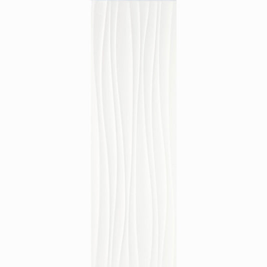 Faianta baie / bucatarie alba 25x76 cm, Marazzi Absolute White Struttura Twist 3D Lux