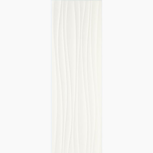 Faianta baie / bucatarie alba 25x76 cm, Marazzi Absolute White Struttura Twist 3D Satinato